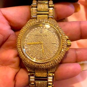 Gold Pave incrusted MK watch
